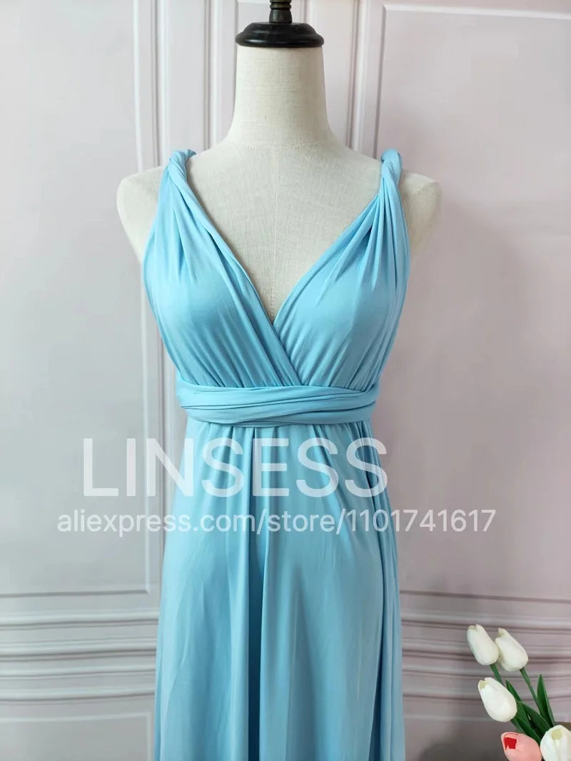 Multiway Bridesmaid Dress Infinity Outfit Floor Length Maxi Wrap Convertible Dresses Wedding Dress Multi-way Rust Dress