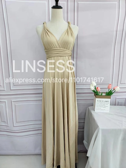 Multiway Bridesmaid Dress Infinity Outfit Floor Length Maxi Wrap Convertible Dresses Wedding Dress Multi-way Rust Dress