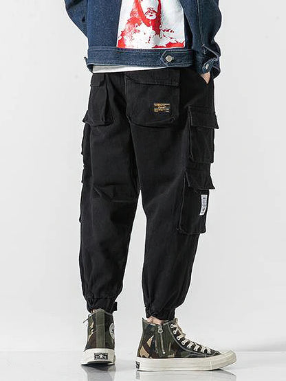 Korean Streetwear Cargo Jogger Pants Men Joggeing Loose Casual Sport Ankle-Lenght Trousers Fashion Sweatpants Male