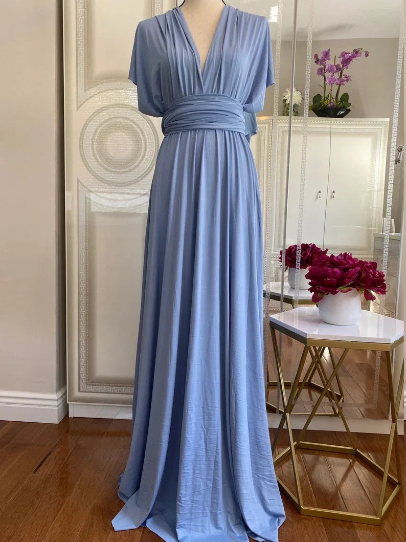 Multiway Bridesmaid Dress Infinity Outfit Floor Length Maxi Wrap Convertible Dresses Wedding Dress Multi-way Rust Dress