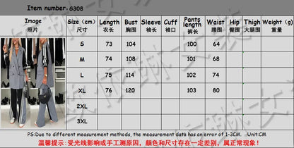 Casual Two Piece Sets Womens Outifits Fall Long Sleeved Patchwork Double Breasted Suit Coat Loose Pant Two-piece Set Winter 2024