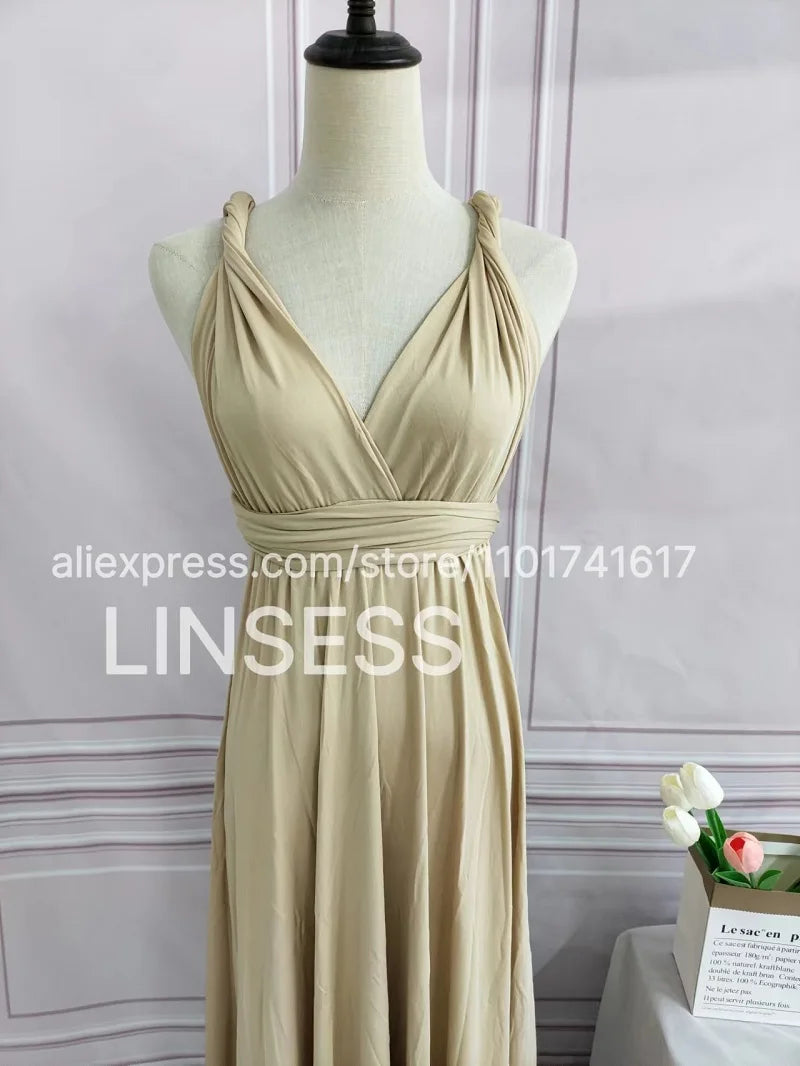 Multiway Bridesmaid Dress Infinity Outfit Floor Length Maxi Wrap Convertible Dresses Wedding Dress Multi-way Rust Dress