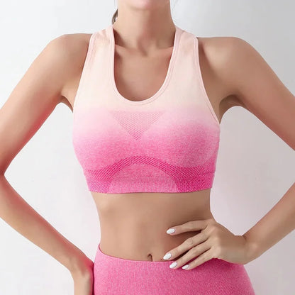 Summer Thin Yoga Trousers High-Waisted Push-Up Peach Hip Pants Gradient Tight Running Training Fitness Sport Suit