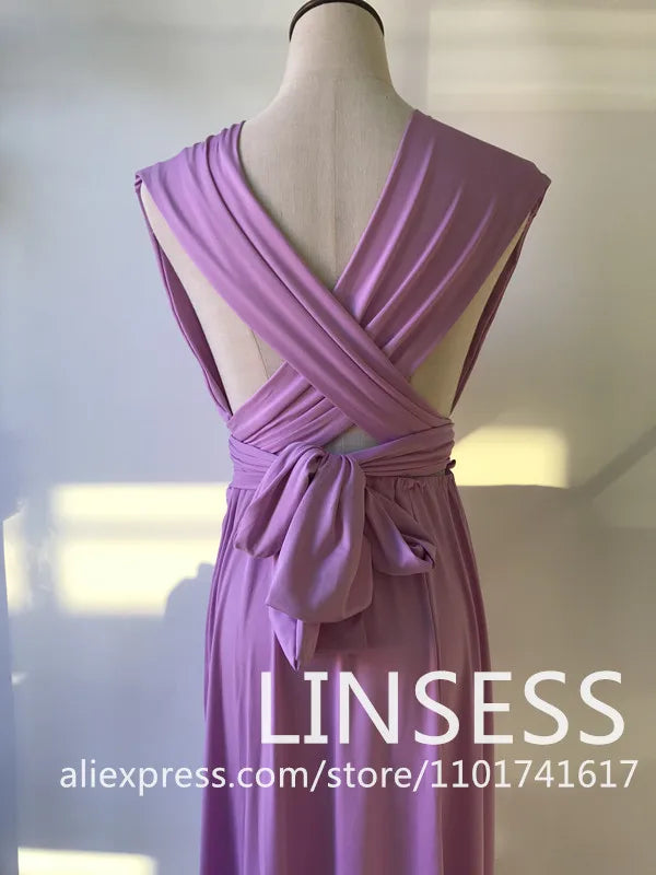 Multiway Bridesmaid Dress Infinity Outfit Floor Length Maxi Wrap Convertible Dresses Wedding Dress Multi-way Rust Dress