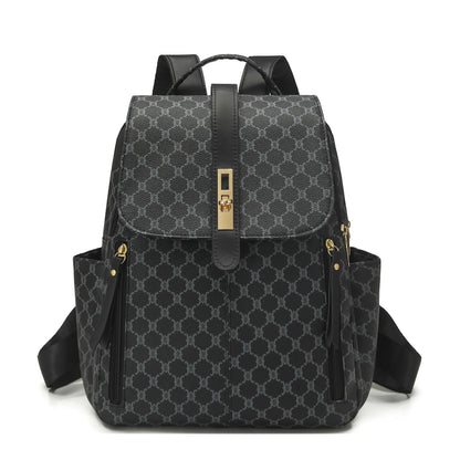 Patterned Backpack for Women 2026 New Travel Backpack Large Capacity Retro Casual Mom's Daily Commute to Work